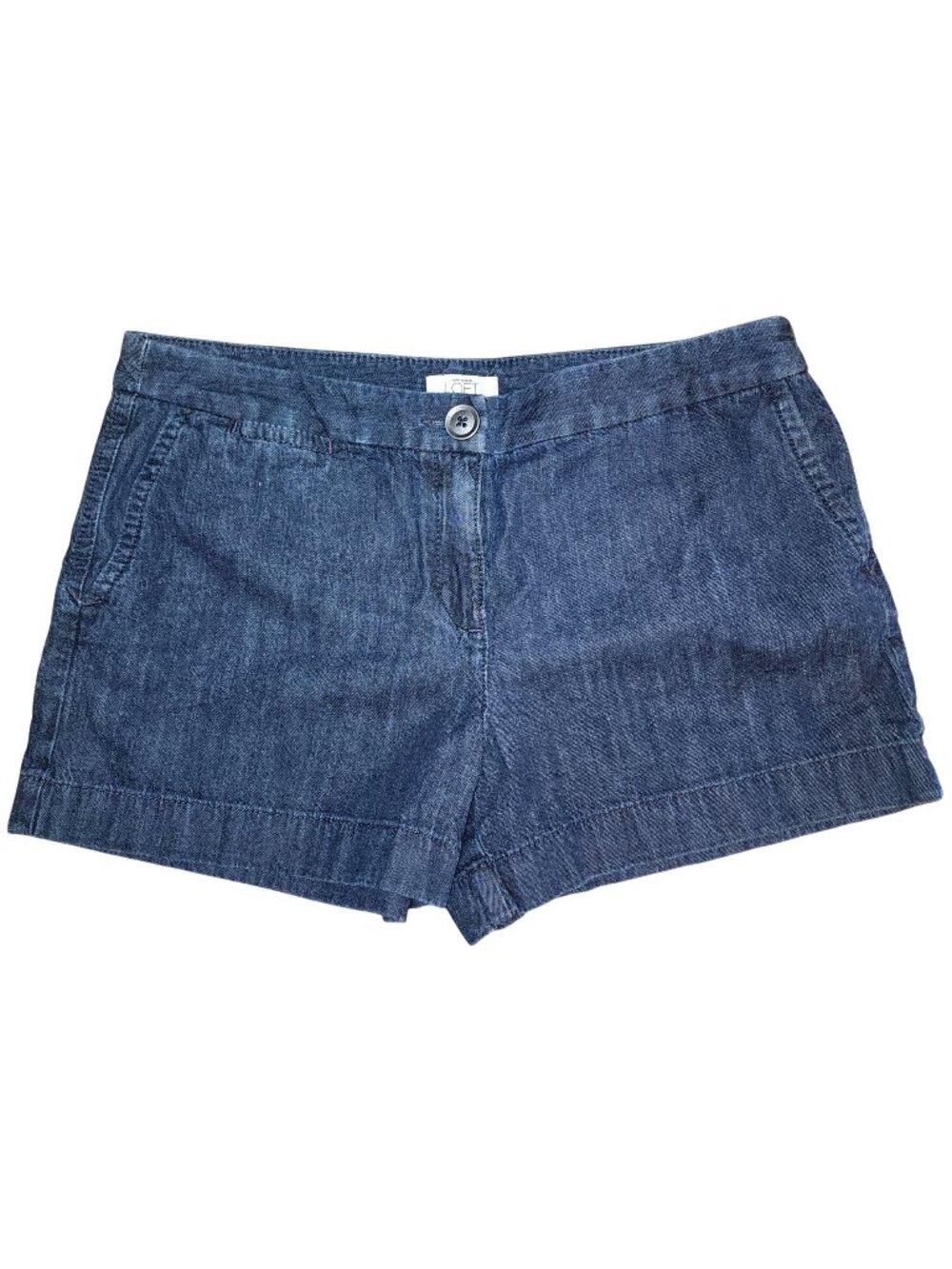 Women's Ann Taylor LOFT Petites Dark Denim Shorts Size 10 Mid Rise 100% Cotton